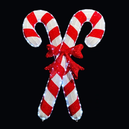 Led Rope Light Double Candy Cane Motif - 48 Inch Christmas Decoration