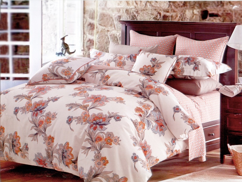 Dolce Mela Twin Size 4 Piece Duvet Cover Set, Abloom
