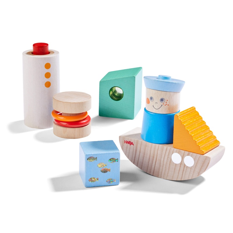 Discovery Boat Wooden Building Blocks