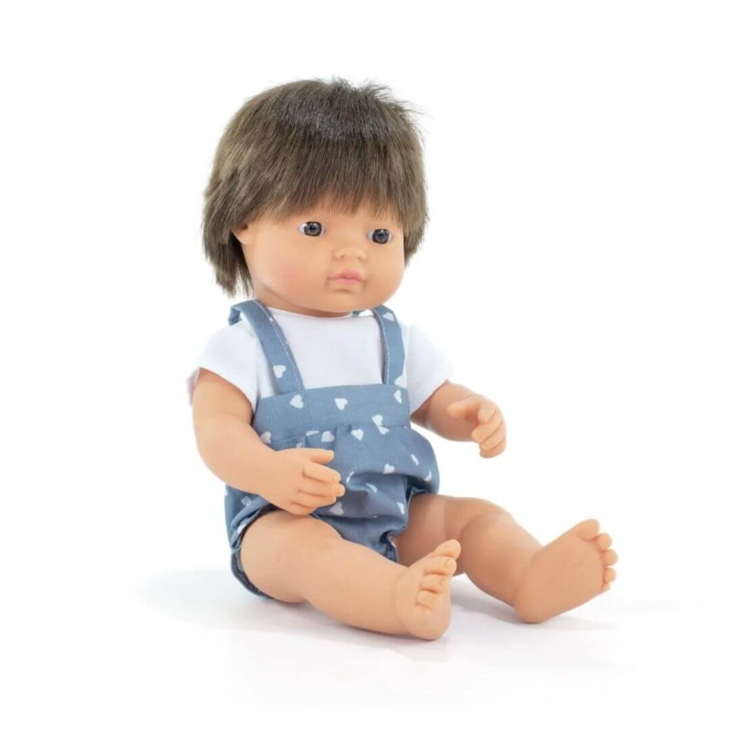 Realistic Montessori Doll - White Boy With Brown Hair
