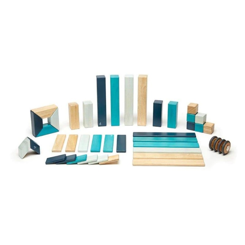 Tegu Magnetic Wooden Blocks - 42 Piece Set Blues