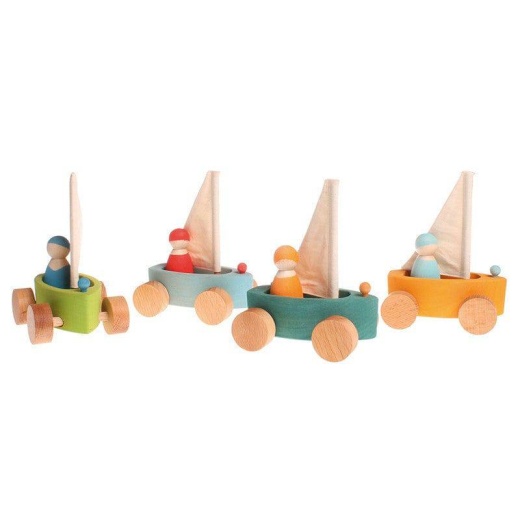 Little Land Yacht - Wooden Toy Sailboat Green