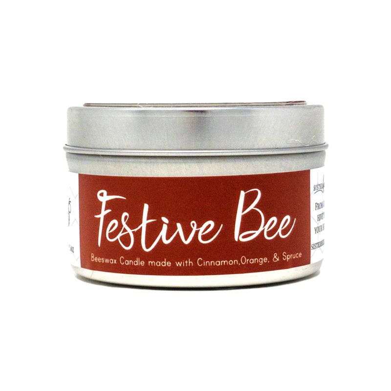 Beeswax Candles - Festive Bee (Cinnamon, Orange, & Spruce) Set Of 6