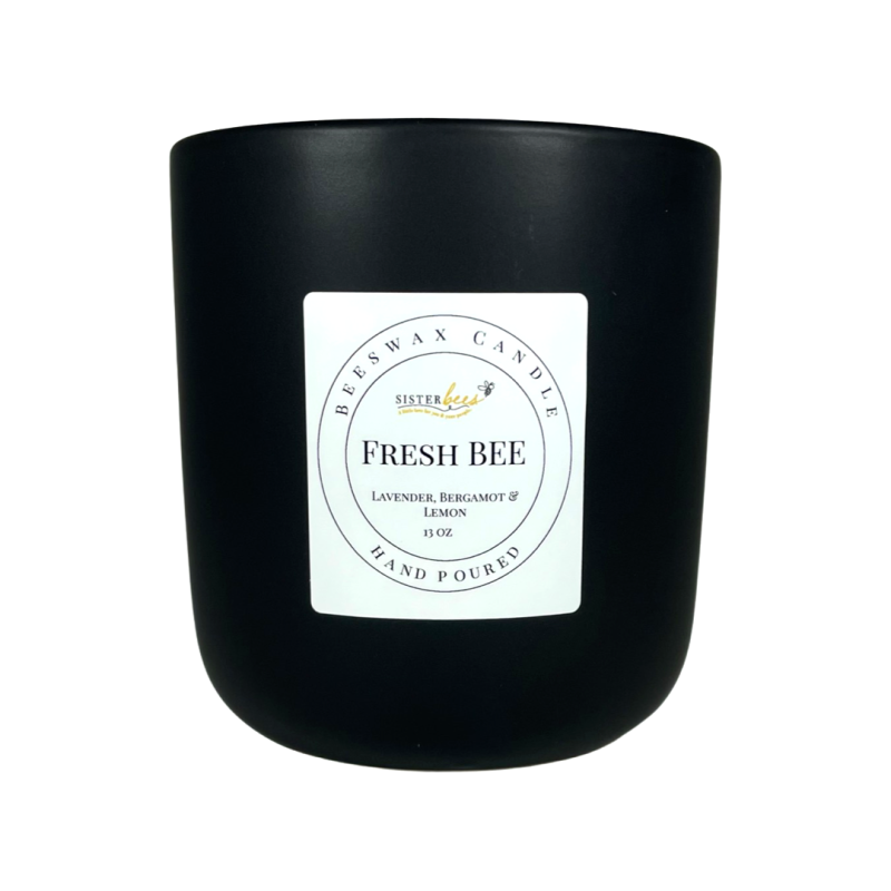 "Fresh Bee" Beeswax Candle - Farmhouse Style Ceramic Jar