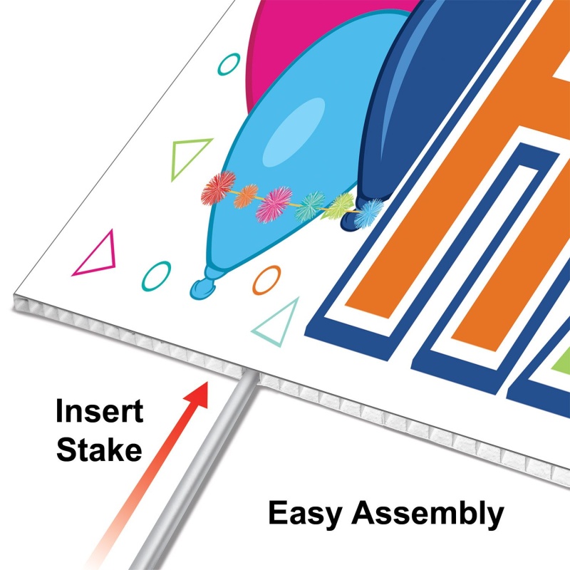 Plas Jumbo Happy Birthday Yard Sign Set