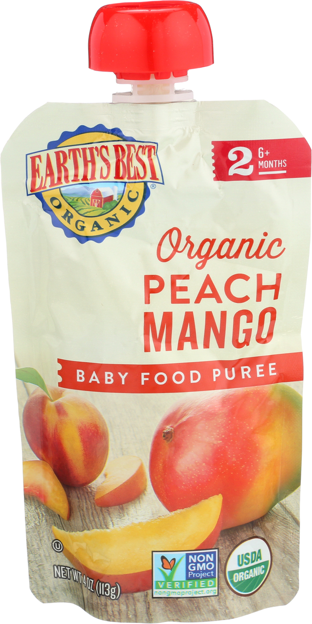 Earth's Best Baby Foods Puree Peach Mango (12X4oz )