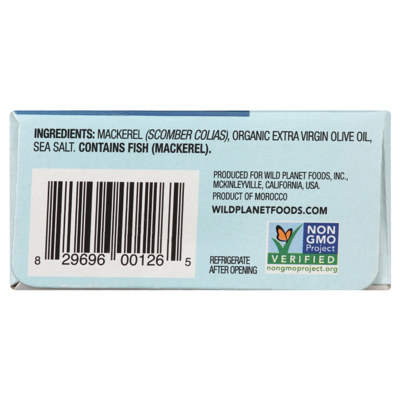 Wild Mackerel Fillets In Extra Virgin Olive Oil (12X4.37 Oz)