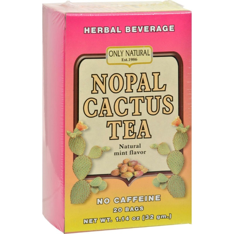 Only Natural Nopal Cactus Tea Caffeine Free Natural Mint 20 Tea Bags