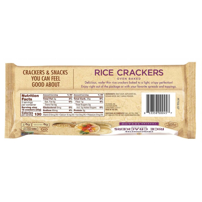 Crunchmaster Rice Crackers Toasted Sesame (12X3.5 Oz)