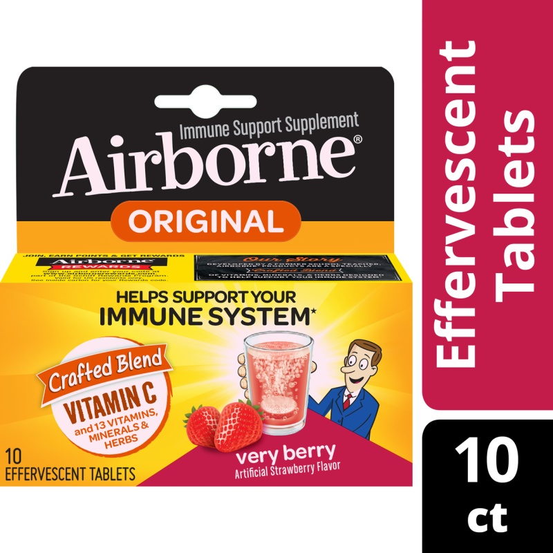 Airborne Effervescent Tablets With Vitamin C Very Berry (1X10 Tablets)