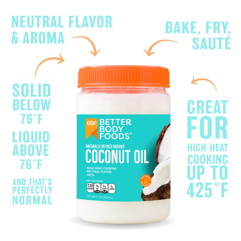Better Body Foods Coconut Oil, Naturally Refined (6X28 Oz)