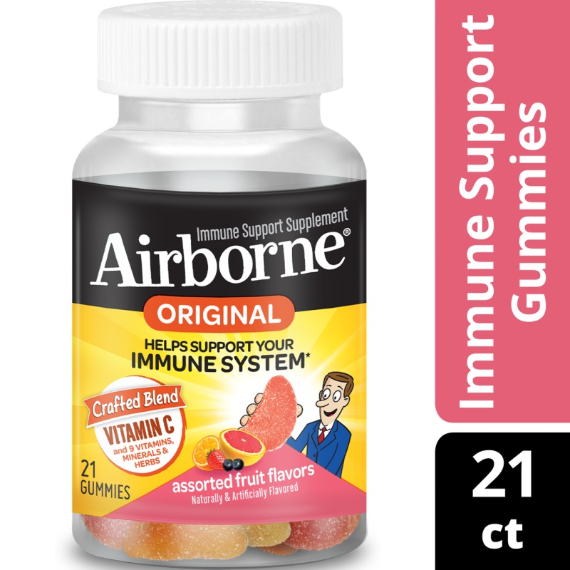 Airborne Vitamin C Gummies For Adults Assorted Fruit Flavors (1X21 Count)