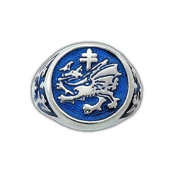 Order Of The Dragon Signet Ring - Enameled