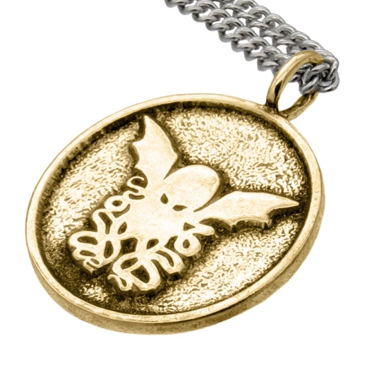 Gold Round Cthulhu Necklace
