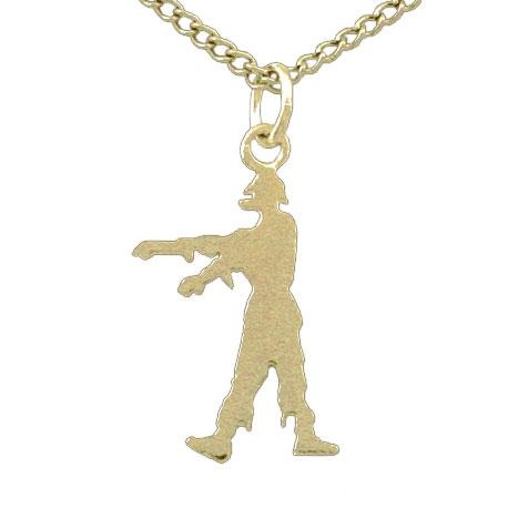 Gold Zombie Silhouette Necklace by Badali Jewelry