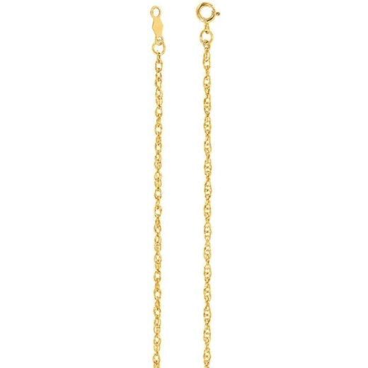 18" 14K Yellow Gold Rope Chain
