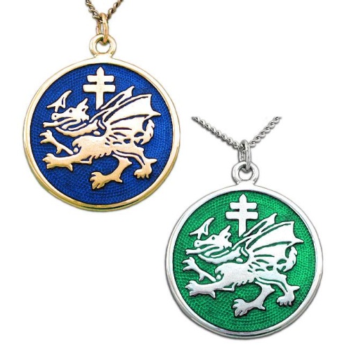 Gold Order Of The Dragon Pendant - Enameled