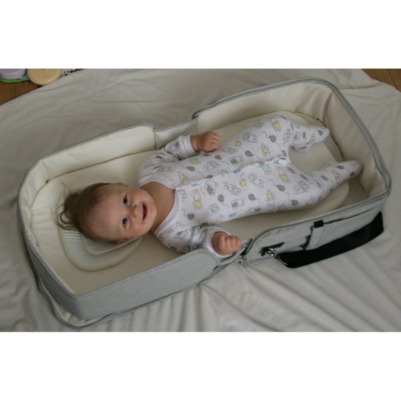 Diaper Bag And Baby Portable Changing Table Color : Grey
