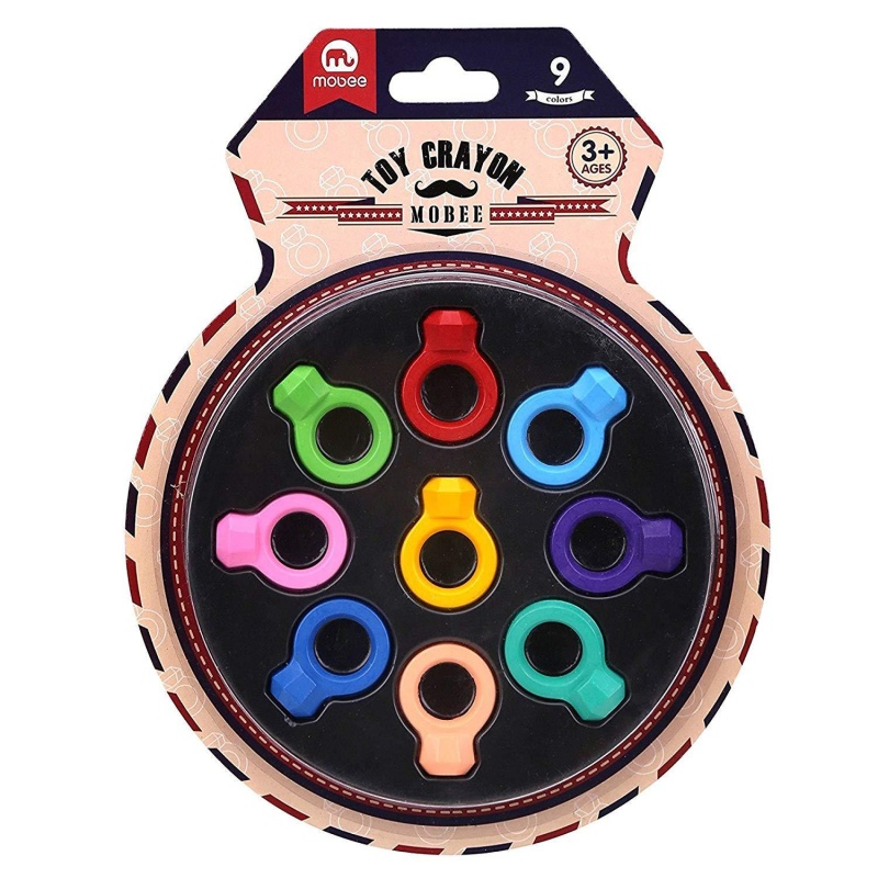Toddler Crayons Pack Of 9 Colors Paint Crayons Baby Diamond Ring Shaped Non Toxic Doodle Toy