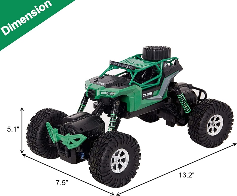 Electric Rc Car 1:18 Remote Control Vehicle 2.4Ghz Off-Road Rock Crawler All Terrain Double-Turn Waterproof Truck For Kids