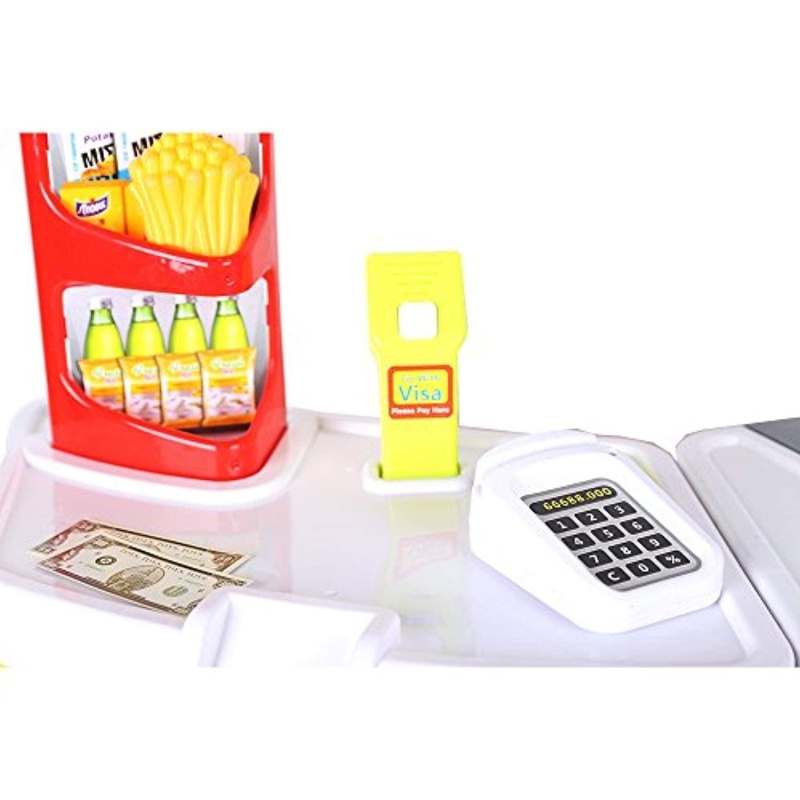 Kids Grocery Supermarket Shop Stand And Cash Register Play Set Toy