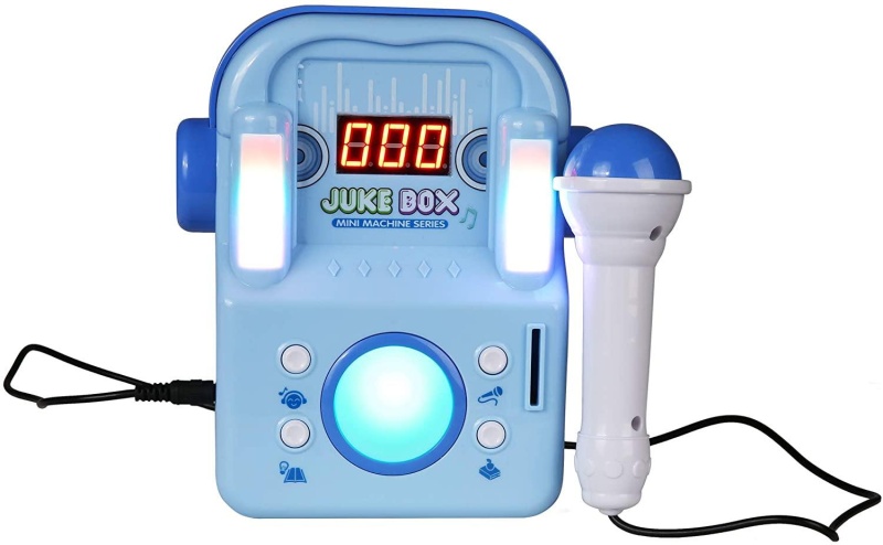 Children's Karaoke Speaker Kids Jukebox With Microphone - Portable Mini Machine For Singing Songs - For Indoor And Outdoor, Blue