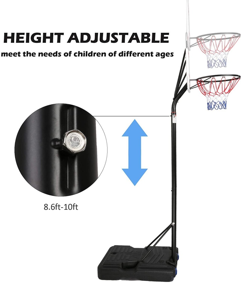 (Out Of Stock) Basketball Hoop For Kids And Family Indoor And Outdoor Portable Basketball Goal System Height Adjustable 8.6Ft-10Ft