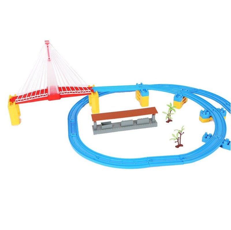 Battery Operated Toy Train Track Railway Play Set Train With Lights & Music