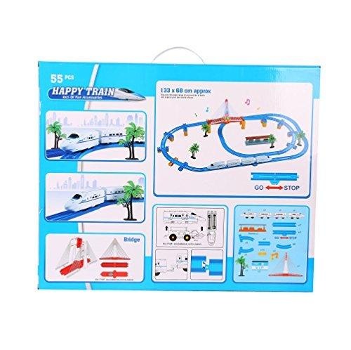 Battery Operated Toy Train Track Railway Play Set Train With Lights & Music