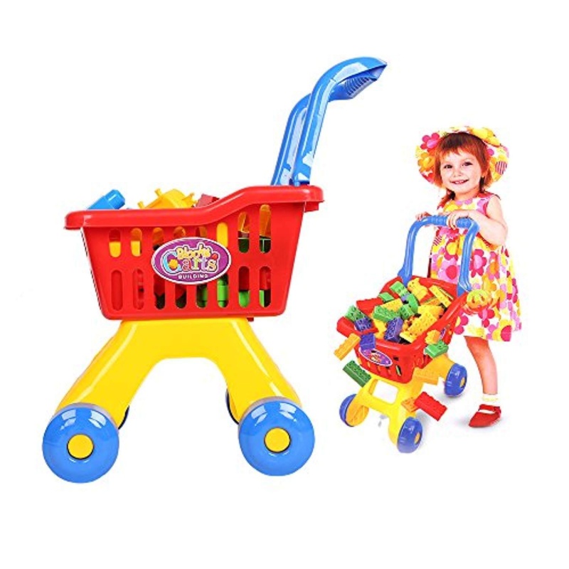 (Out Of Stock) Shopping Cart For Kids Building Blocks Toy