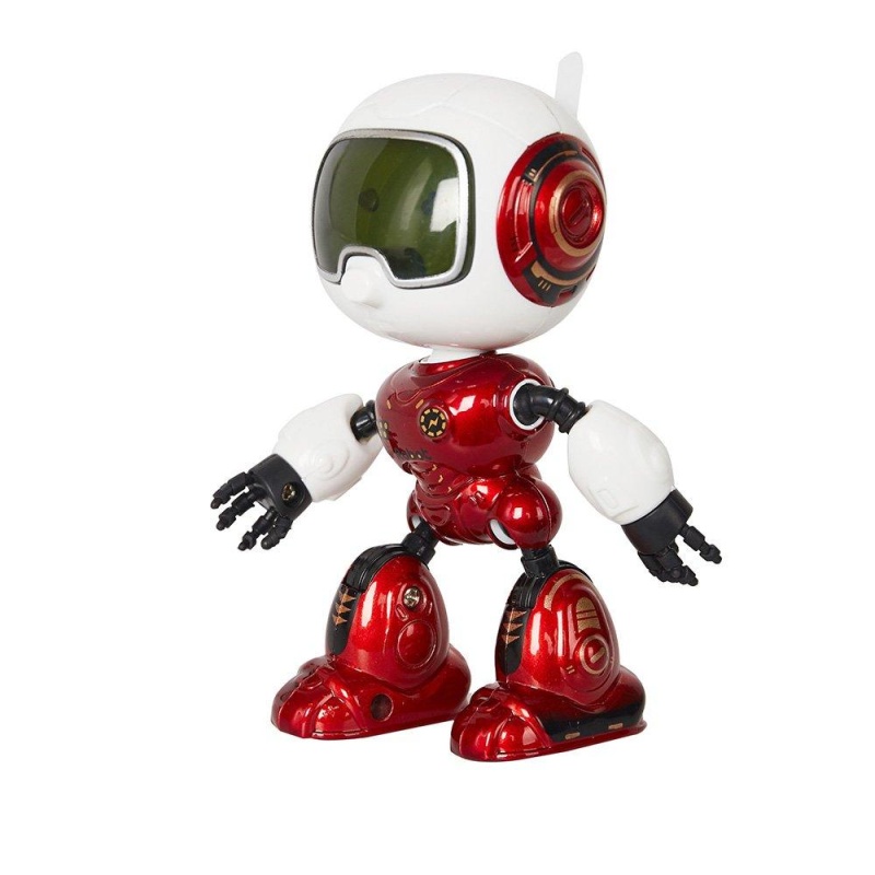 Mini Metal Robots For Kids, Touch-Sensitive, Voice, Music & Light, Red Color