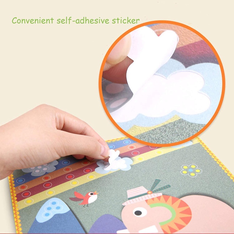 (Out Of Stock) Color Rope Paste Painting Sticky Mosaics Kids 8 Cards Diy Art Crafts Educational Toys