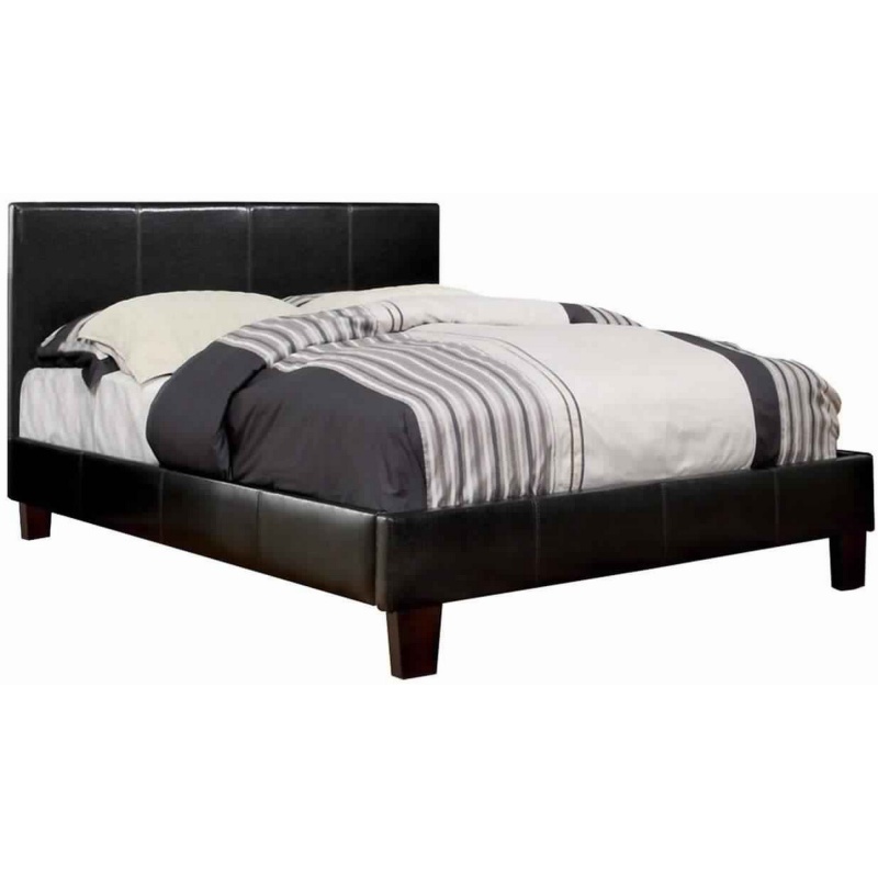 Brown Leatherette California King Platform Bed