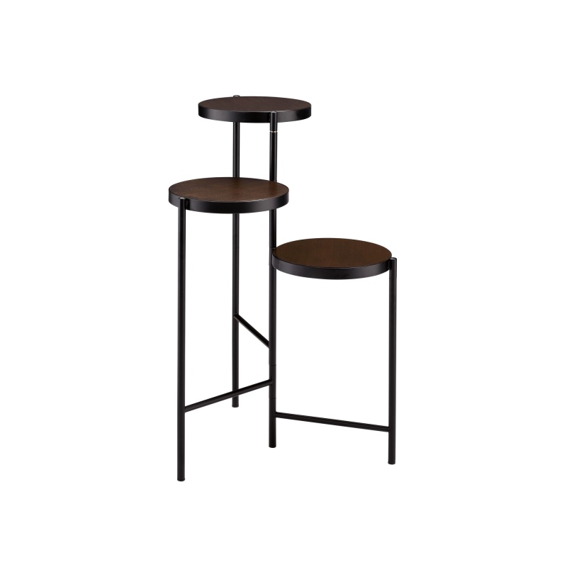 Benzara 3-Tier Plant Stand with Round Wooden Shelves