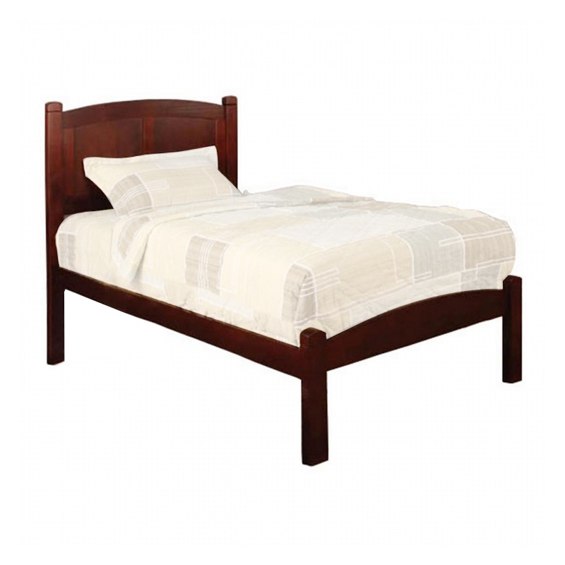 Transitional Wooden Twin Bed With Panelled Headboard And Footboard, Brown