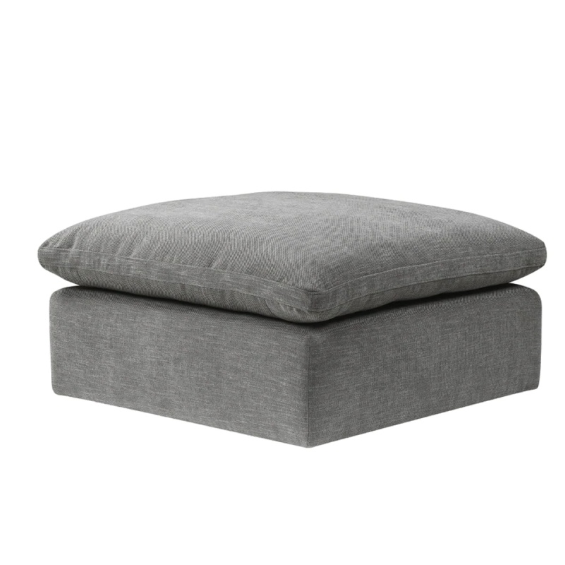 Shar 37 Inch Square Ottoman, Gray