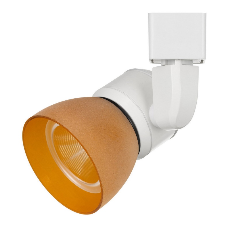 10W Integrated Led Track Fixture With Polycarbonate Head, Orange And White