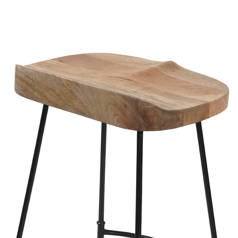 Tiva 30 Inch Handcrafted Backless Barstool