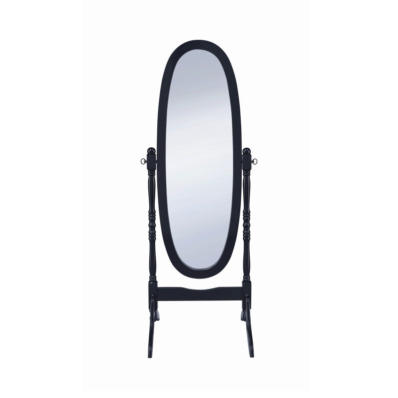 Aesthetically Charmed Oval Shaped Cheval Mirror, Black