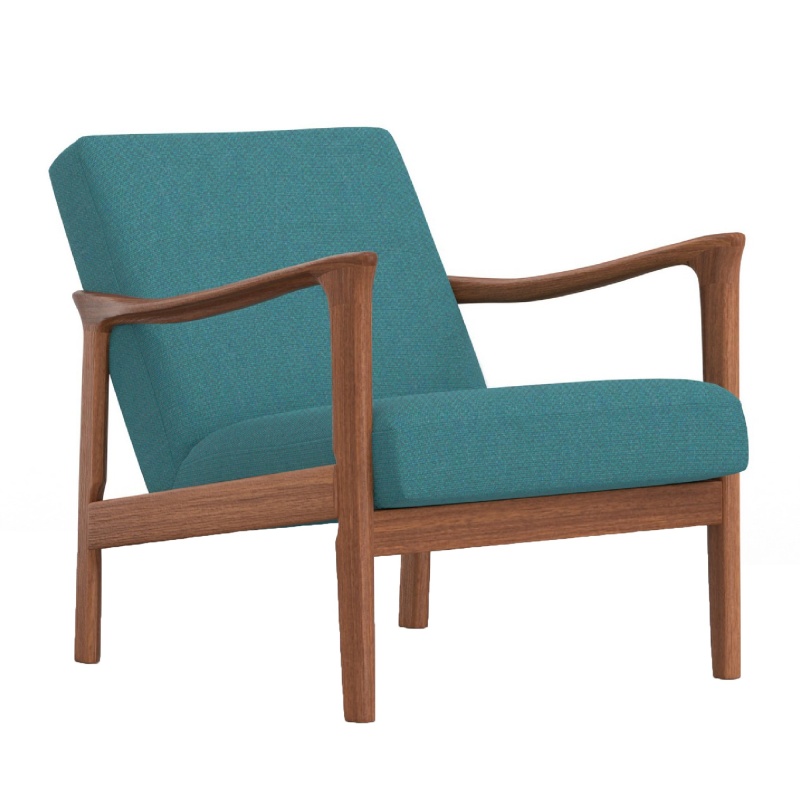 34 Inch Fabric Padded Accent Lounge Chair