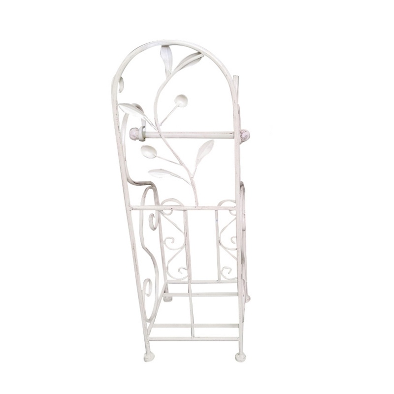 Noe Benzara Classic Free Standing Metal Toilet Paper Holder, Off White
