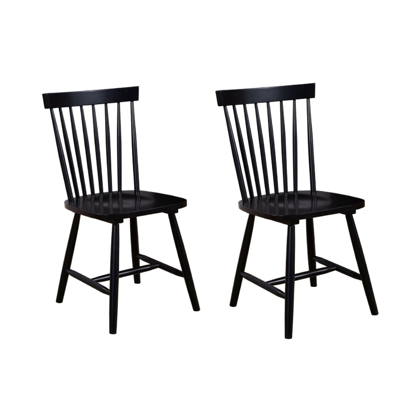 Ray 18 Inch Dining Side Chair, Set of 2, Black