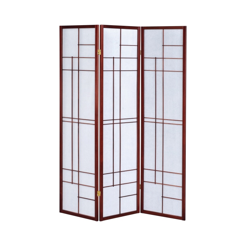 Classic 3 Panel Wooden Folding Screen, Brown