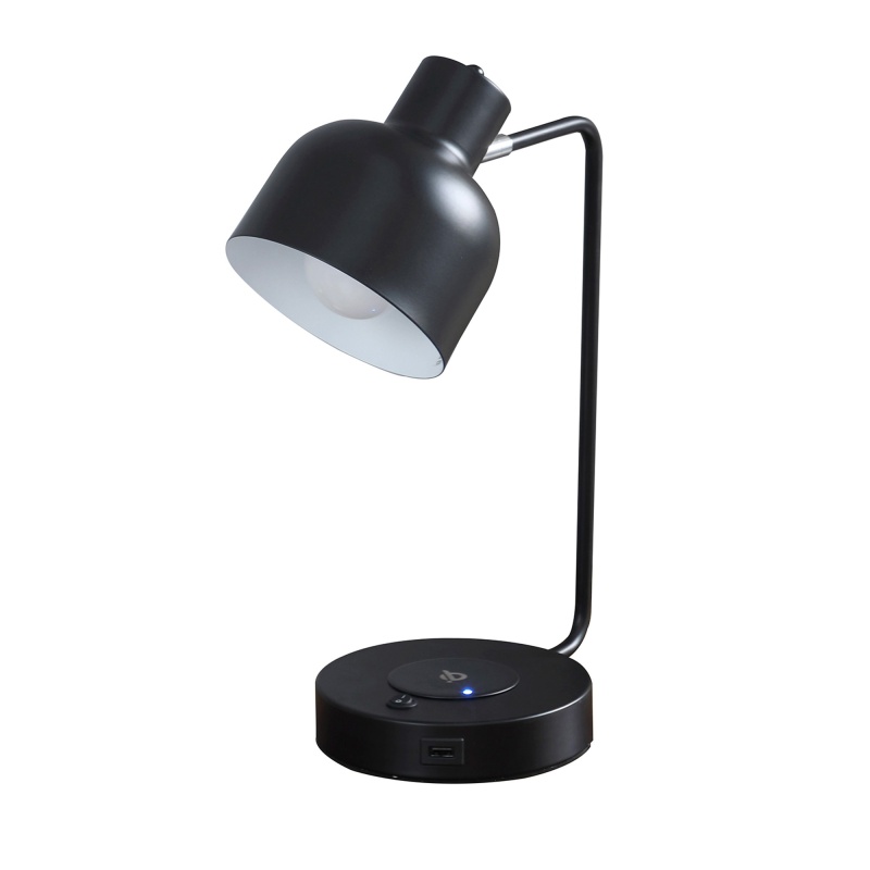15 Inch Metal Table Lamp with Adjustable Shade
