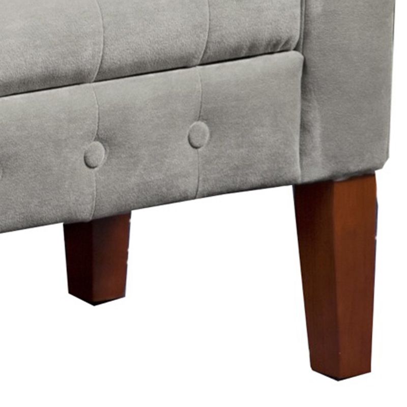 Velvet Upholstered Button Tufted Wooden Bench Settee
