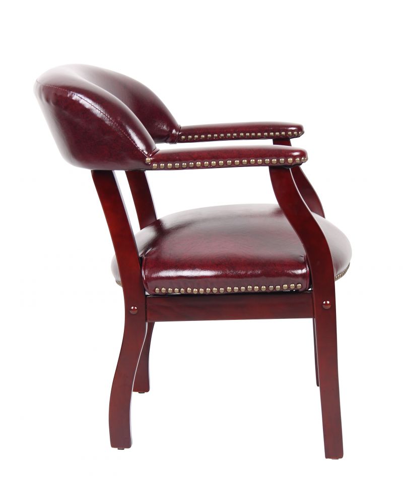 Boss Captain’S Guest, Accent Or Dining Chair In Burgundy Vinyl