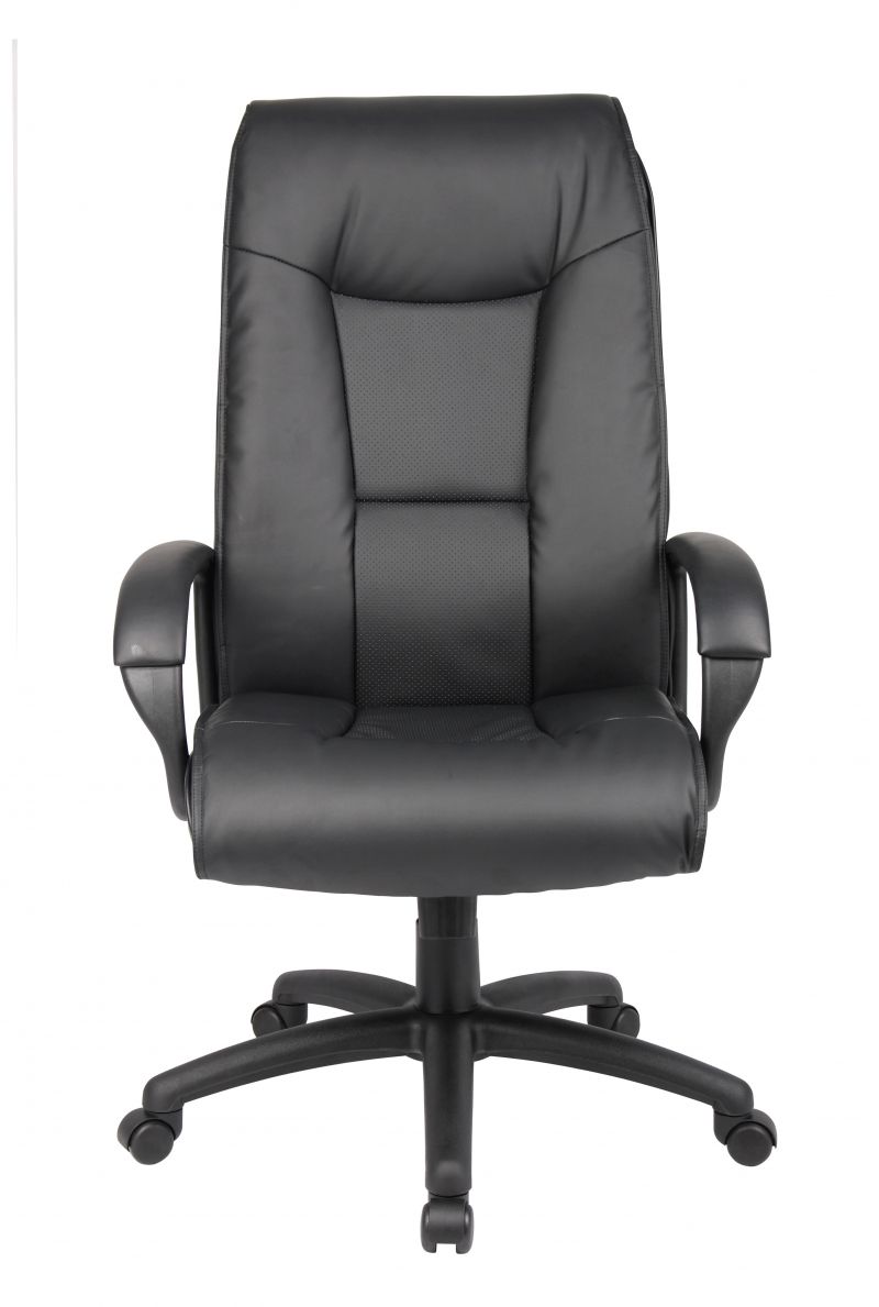 Boss Executive Leather Plus Chair W/Padded Arm