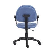 Boss Blue Microfiber Deluxe Posture Chair W/ Adjustable Arms