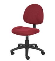 Boss Perfect Posture Deluxe Office Task Chair Without Arms, Burgundy