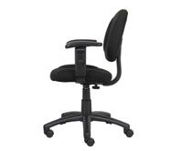 Boss Perfect Posture Deluxe Office Task Chair With Adjustable Arms, Black